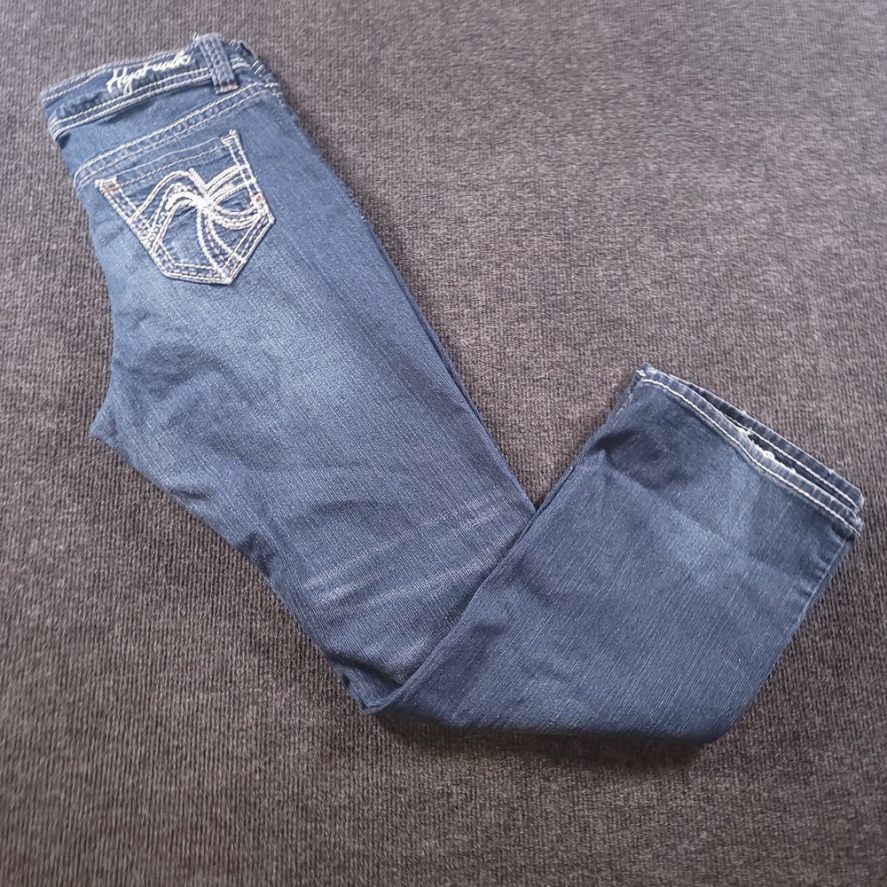 Hydraulic Bootcut Jeans Women Size 6P Blue Embroidered Pockets‎